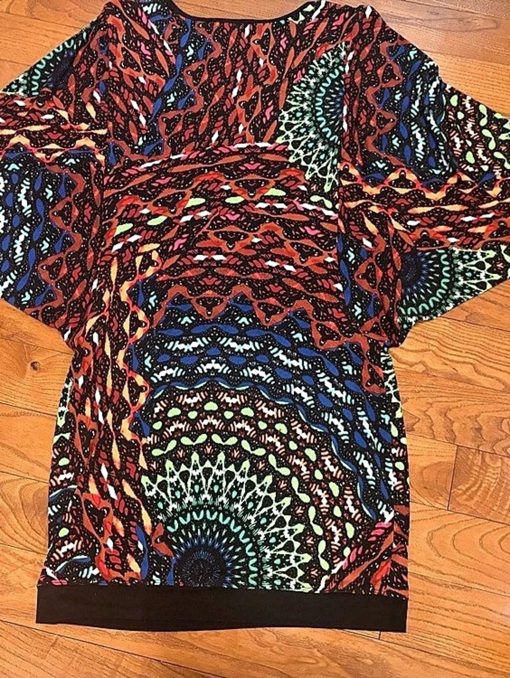 Maggy L Abstract Short Sleeve dress in black, red, green, blue, pink,rust,white